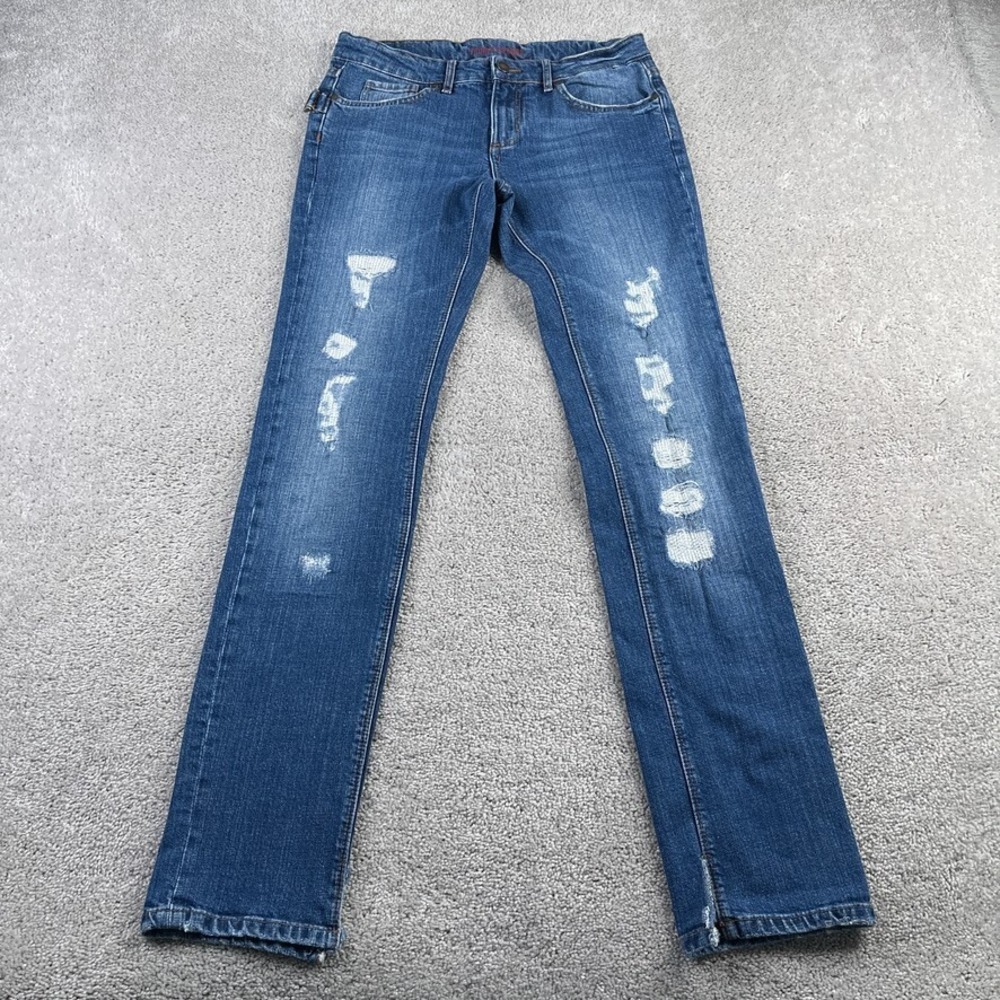 Zadig and Voltaire Jeans Womens 26 Blue Eva Destroy‎ Straight Denim Slit Hem